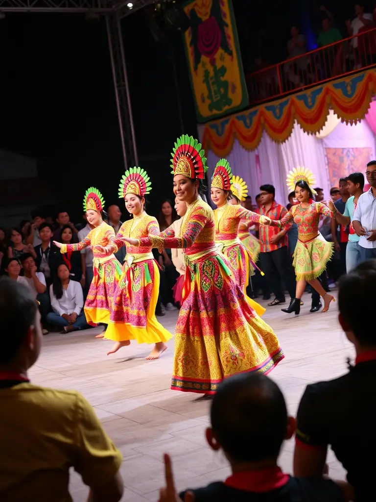 A photograph of a cultural event organized by ASSA ASS SAUVE MISE VALEUR SITE ARCHEOLOGIQUE, showcasing traditional music and dance performances.